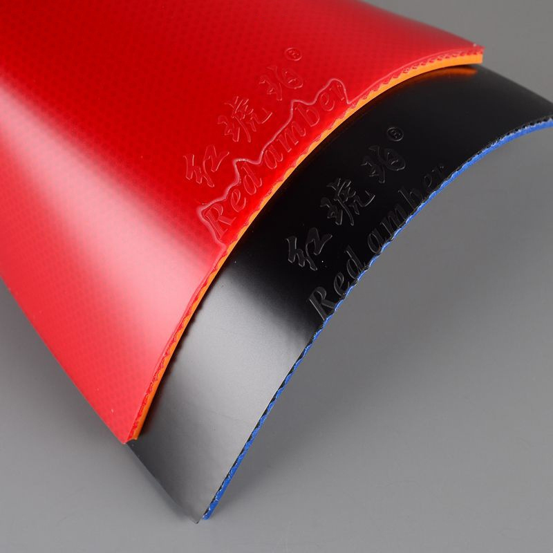 Table Tennis Launcher - Red Amber Table Tennis Rubber Highly