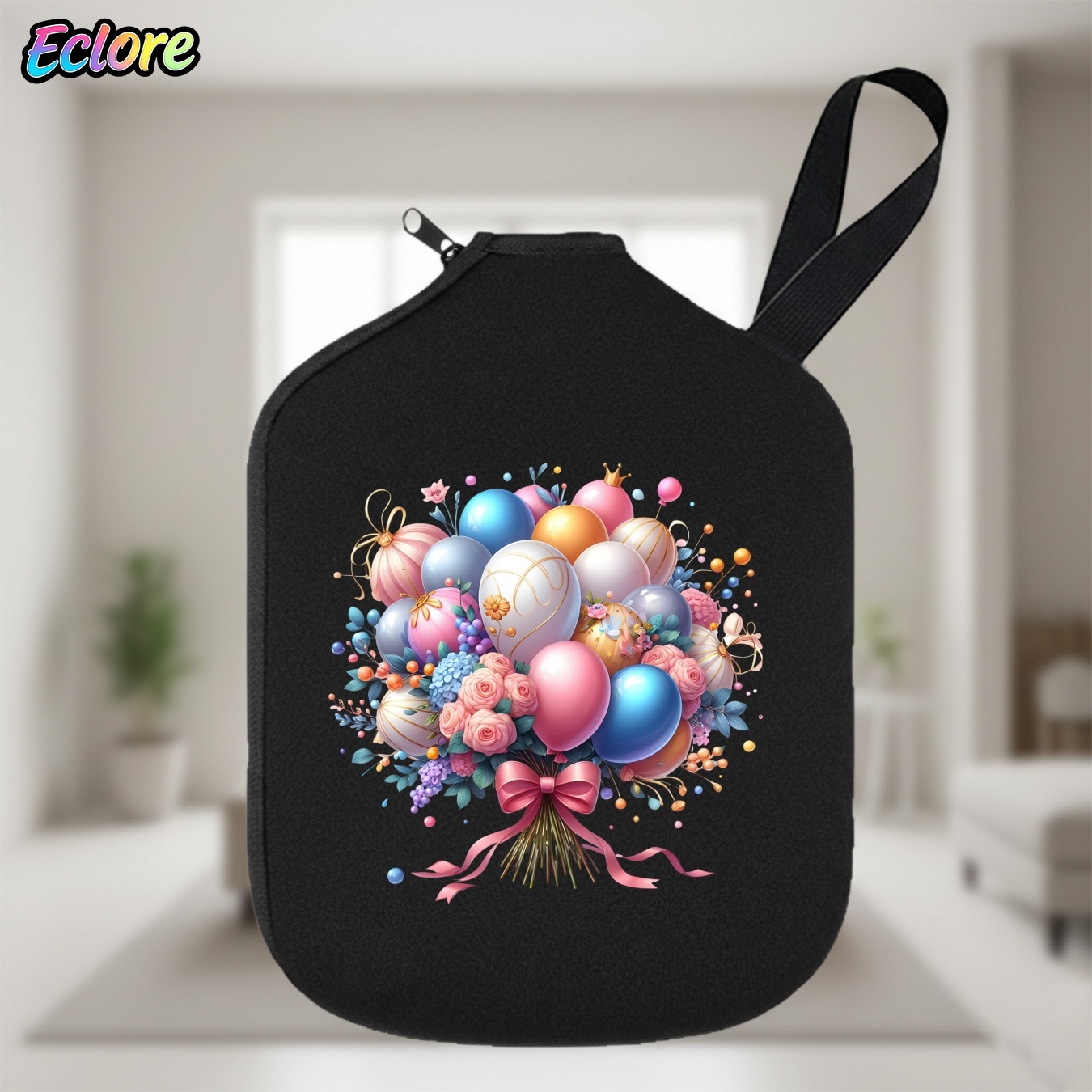 Table Tennis Paddles - Colorful Flower Balloon Bouquet Pickleball Paddle