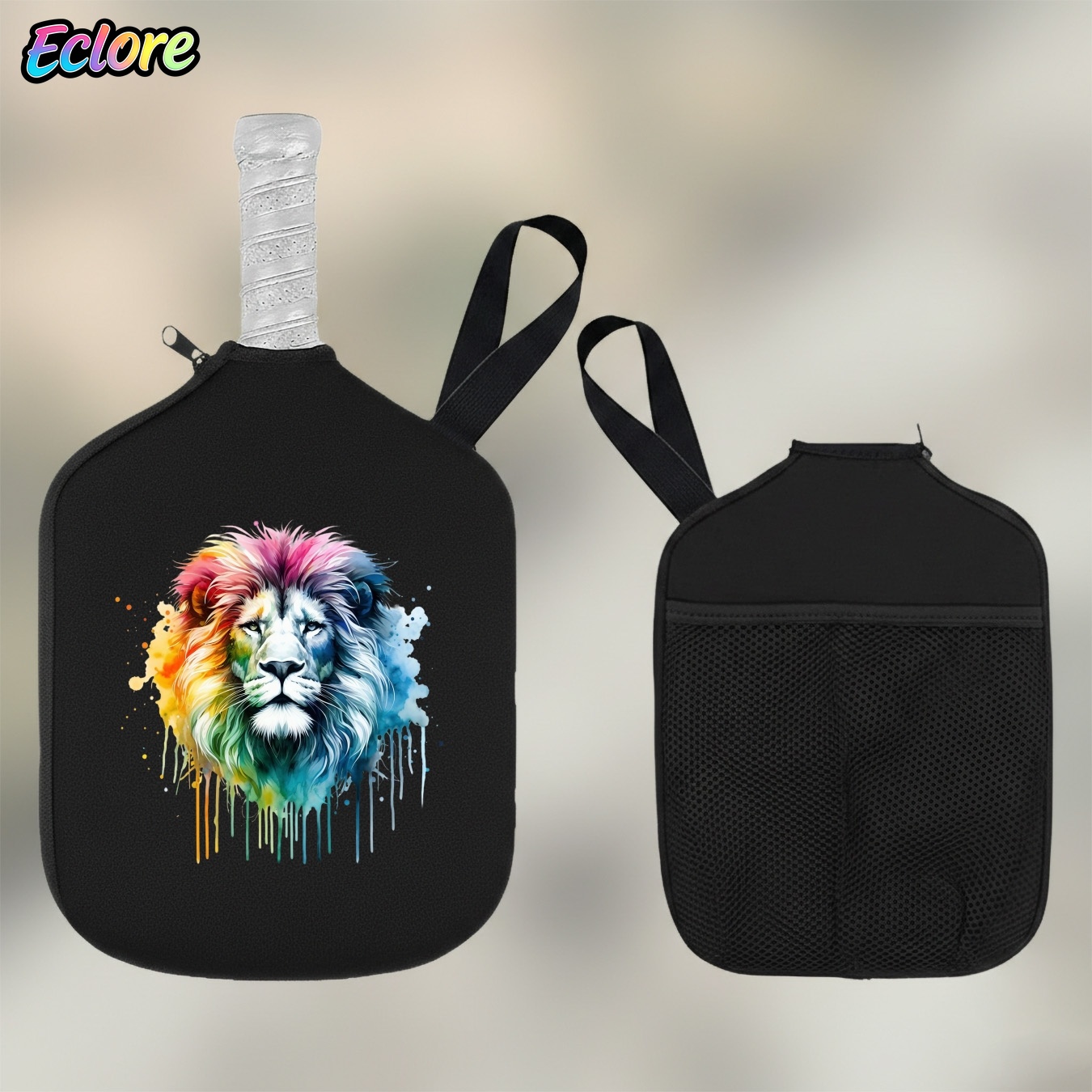 Colorful Watercolor Lion Head  - đánh giá và giá Table Tennis Paddles