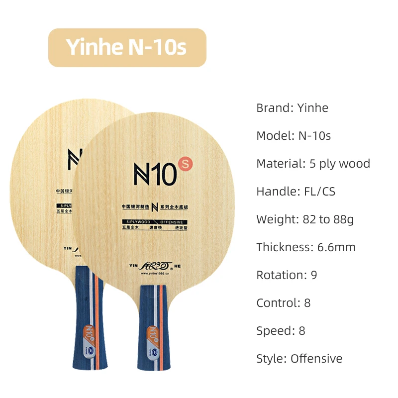 YINHE N10s Table Tennis Blade  - đánh giá và giá Table Tennis Paddles